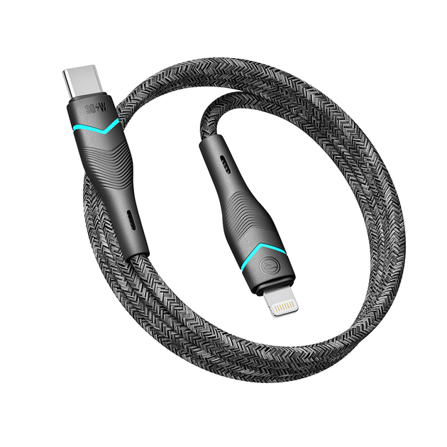 Кабель usb ridea rc-rl15 rgb light type-c to lightning 30w 1.2m черный - Фото 3 Кабель usb ridea rc-rl15 rgb light type-c to lightning 30w 1.2m черный - изображение 3
