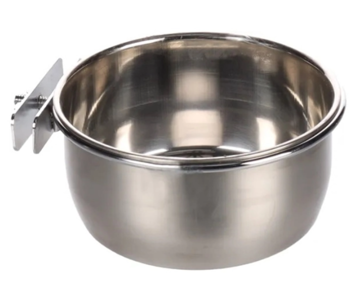 Годівниця для гризунів та птахів Flamingo Feeding Bowl With Nut навісна з гайкою 580 мл 13 см Сріблястий 5415245007809 - зображення 2