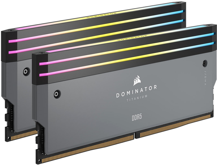 Оперативна пам'ять Corsair DDR5-6000 32768MB PC5-48000 (Kit of 2x16384) Dominator Titanium RGB Black (CMP32GX5M2B6000Z30) - зображення 2