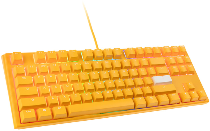 Klawiatura przewodowa Ducky One 3 TKL US Cherry MX Brown USB Yellow (100042998) - obraz 2