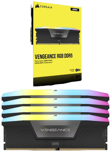 Оперативна пам'ять Corsair DDR5-6400 65536MB PC5-51200 (Kit of 4x16384) Vengeance RGB Black (CMH64GX5M4B6400C32) - зображення 3