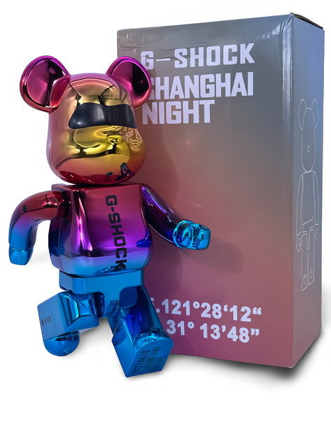 Статуэтка Bearbrick Casio SHANGHAI NIGHT 400% 28 см Medicom Toy