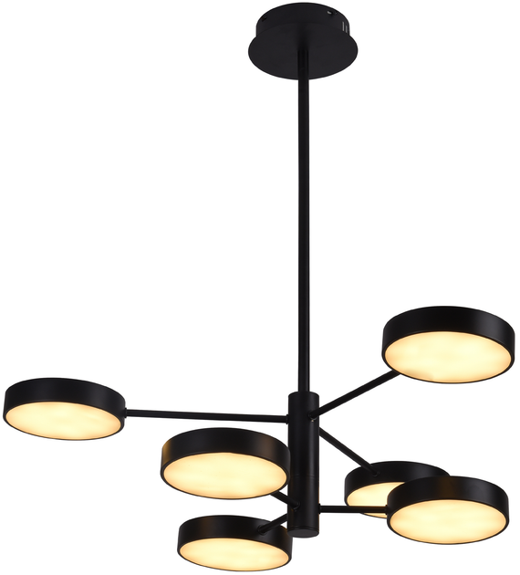 Потолочная люстра с пультом управления ПК Miorro MR827-6 Fiori 70W 3132lm 2700-6000K Black (51-313-002) на кухню, для спальни, для гостиной - изображение 2