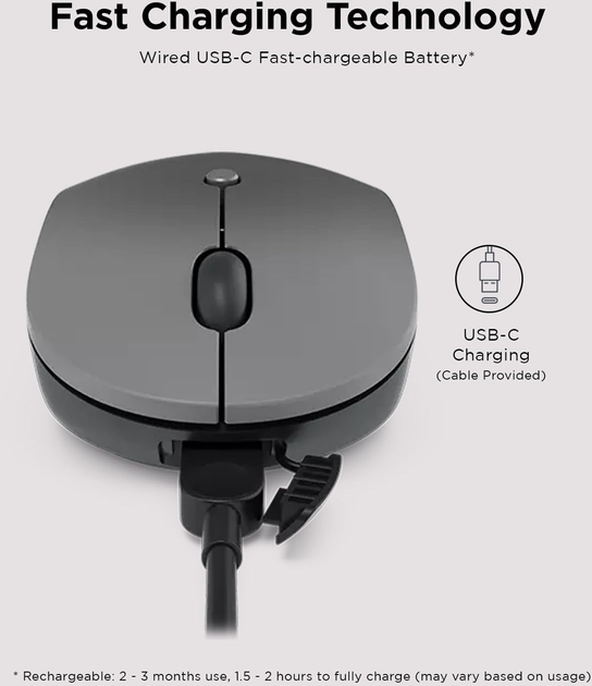 Миша бездротова Lenovo Go USB-C Wireless Grey (GY51C21210) - зображення 7