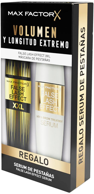 Zestaw Max Factor Extreme Volume and Length Mascara and Serum False Lash Effect XXL Tusz do rzęs Black 13.1 ml + Serum regenerujące do rzęs 13.1 ml (3616305701503) - obraz 1