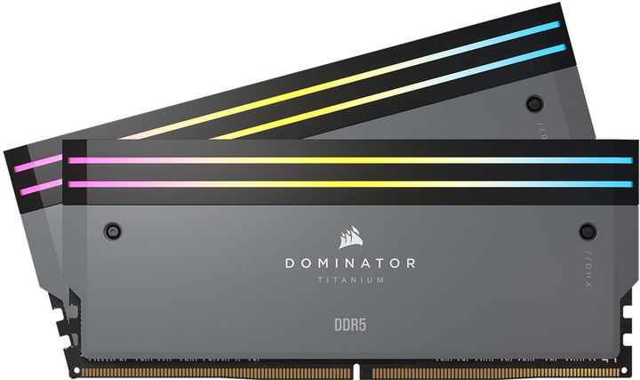 Оперативна пам'ять Corsair DDR5-6000 65536MB PC5-48000 (Kit of 2x32768) Dominator Titanium RGB Grey (CMP64GX5M2B6000Z30) - зображення 1