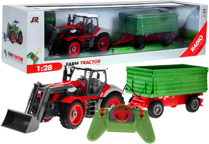 Traktor zdalnie sterowany Ramiz Farm Tractor Czerwono-zielony (5903864900910) - obraz 1