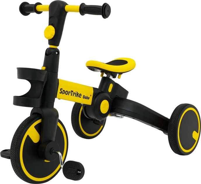 Rowerek trójkołowy Happy Bike Sportrike 3 in 1 Żółty (5903864943214) - obraz 1