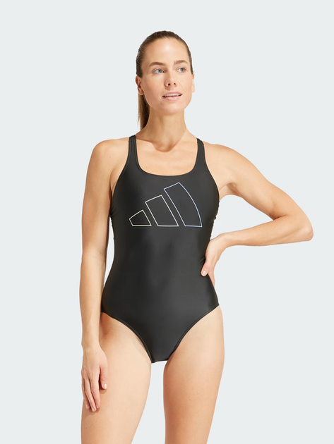 Купальник суцільний жіночий Adidas Big Bars Suit IQ3982 32 Чорний (4067887633239) - зображення 1