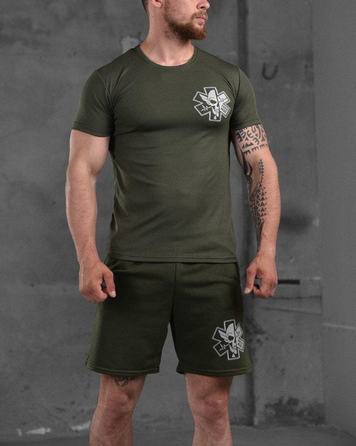 Мужской летний комплект Парамедик шорты+футболка M олива (87554) - изображение 1