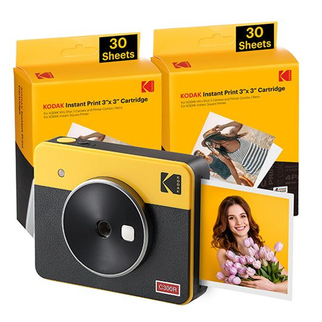 Камера моментальной печати Kodak Mini Shot 3 Retro Желтая + 60 листов ...