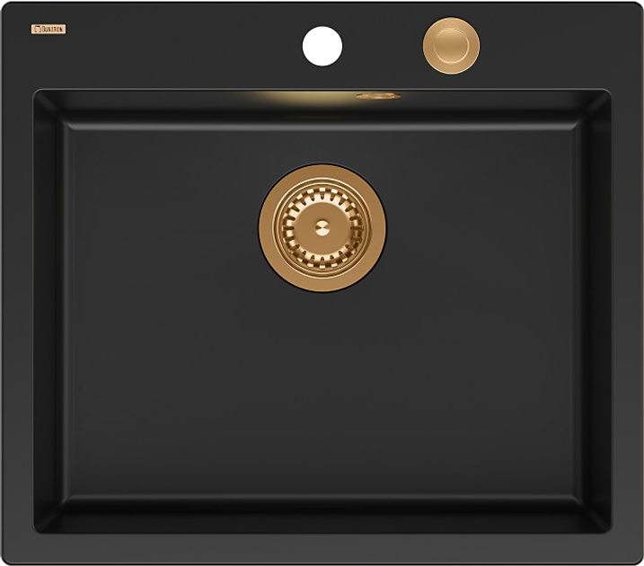 Кухонна мийка Quadron Morgan 110 Чорна + syfon Push-2-Open в кольорі PVD (HB8304U7-C1_P2O) - зображення 1