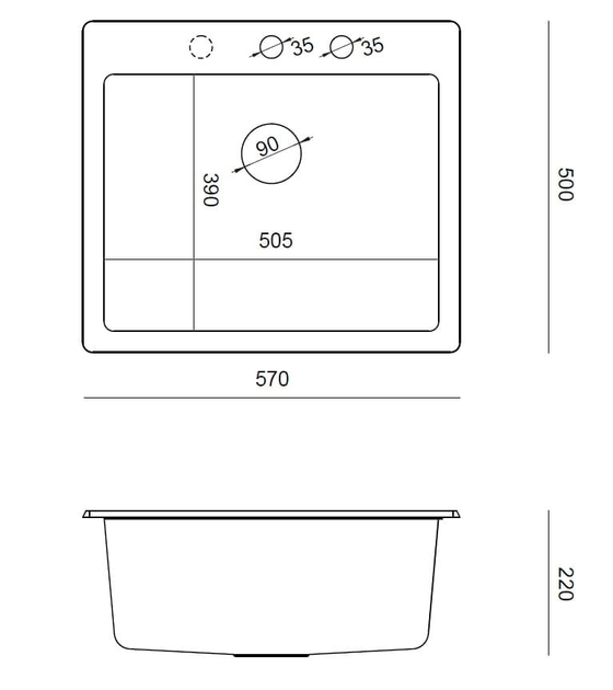 Кухонна мийка Quadron Morgan 110 Чорна + syfon Push-2-Open в кольорі PVD (HB8304U7-C1_P2O) - зображення 2