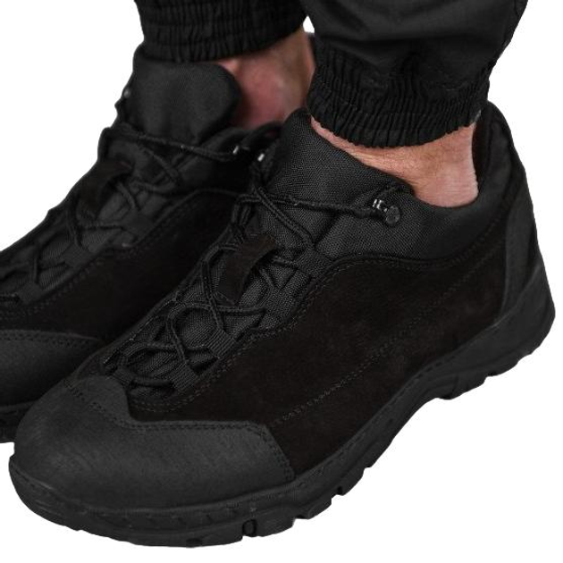 Тактичні кросівки літні Trench чорні шкіряні прошиті 40 - зображення 1
