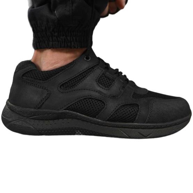 Тактические кроссовки летние Police черные кожаные сетка прошитые 42 - изображение 2
