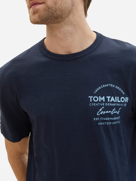 Koszulka męska Tom Tailor 1042151 M Granatowa (4067672349291) - obraz 4