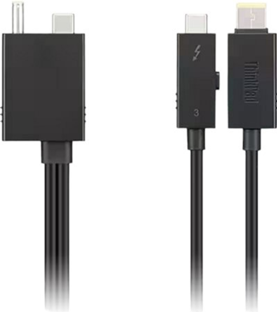 Kabel Lenovo Thunderbolt - USB Type-C M/M 0.7 m Black (4X91K16970) - obraz 2