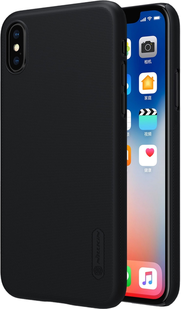 Etui Nillkin Super Frosted Back Cover do Apple iPhone X/XS Black (8595642271022) - obraz 1