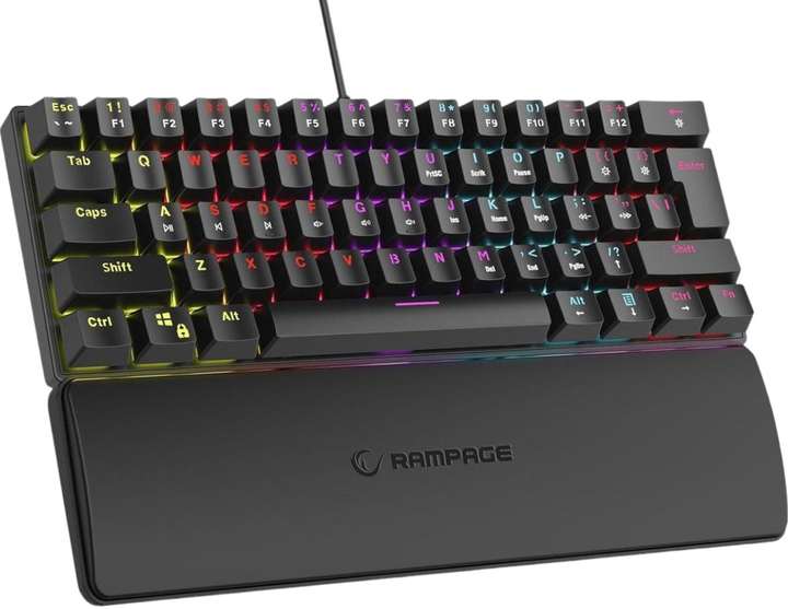 Клавіатура дротова Rampage Plower K60 USB Black (8680096118524) - зображення 1