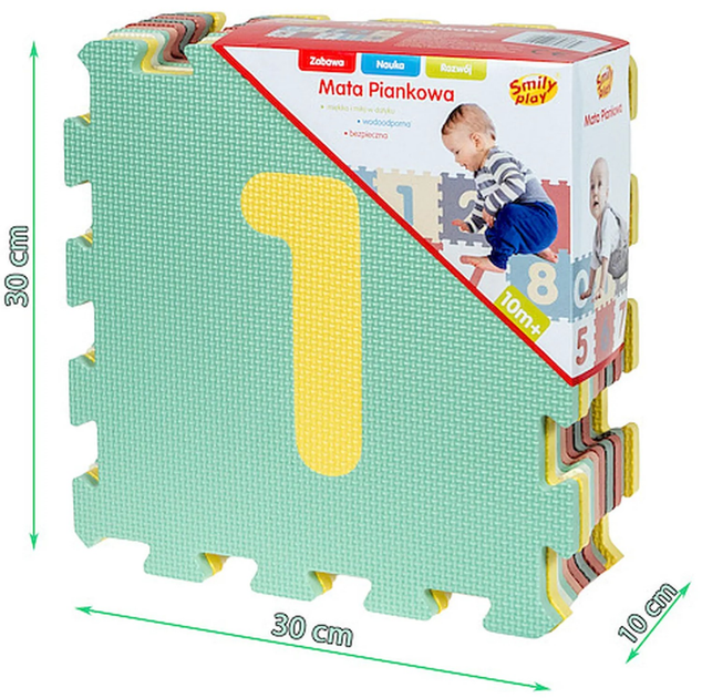 Mata piankowa puzzle Smily Play Cyfry 30 x 30 cm (5905375847371) - obraz 8