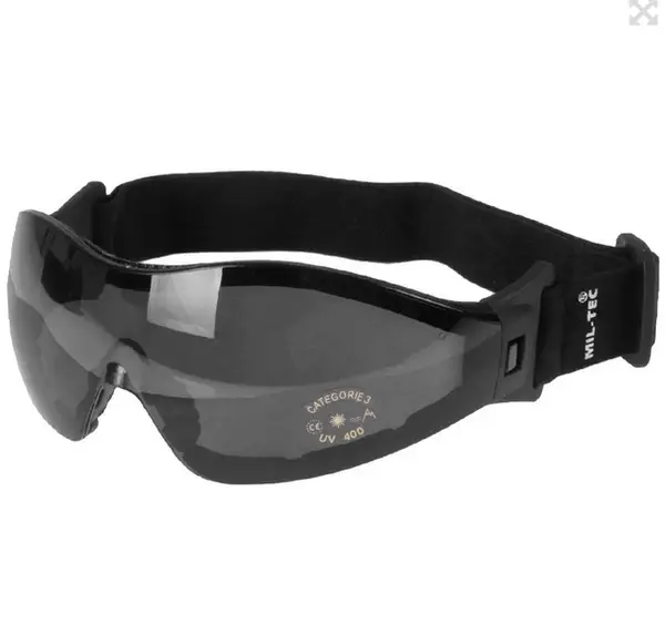 Окуляри тактичні Mil-Tec Захисні Затемнені На резинці Чорні SCHUTZBRILLE PARA SMOKE (15615202) - зображення 6