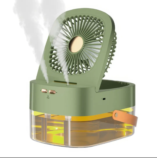 Маленький вентилятор с увлажнителем и пультом управления Small fan AND LY-605 зеленый - изображение 3
