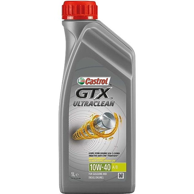 Масло моторное полусинтетическое 1л 10W-40 A/B GTX ULTRACLEAN CASTROL ...