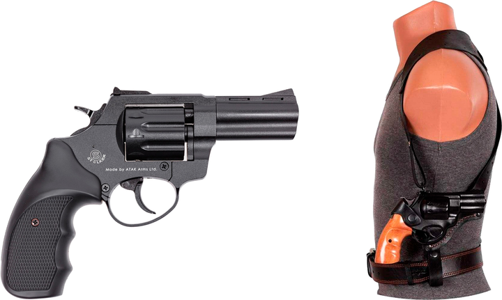 Набір Револьвер Stalker 4 мм 3" Black + Кобура оперативна Beneks для револьверів Флобера 3" (формована) (38800045+Z3.3.4.059) - зображення 1