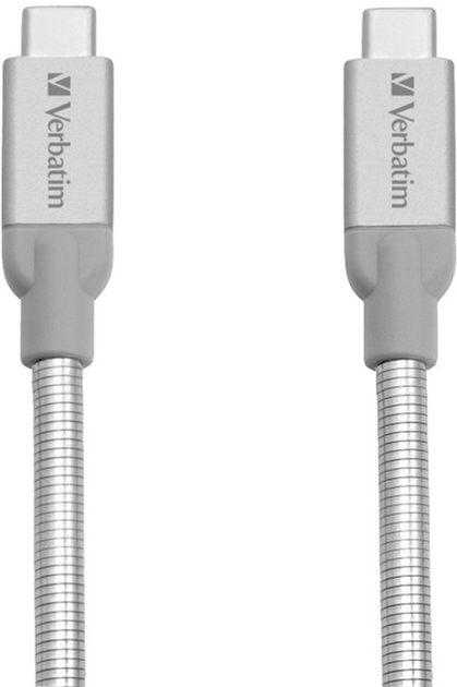 Kabel Verbatim USB Type-C - USB Type-C 0.3 m Silver (0023942488675) - obraz 1