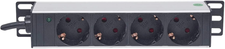 Listwa przeciwprzepięciowa Intellinet Rackowa 10" 1U 4 gniazda 1.8 m Black (0766623714020) - obraz 3