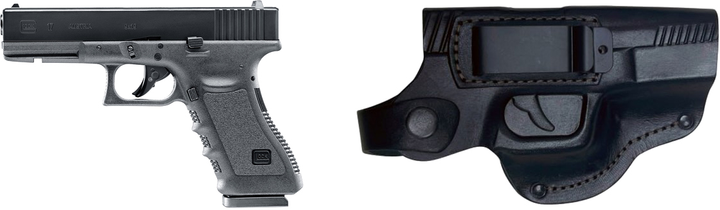 Набір Пневматичний пістолет Umarex Glock 17 + Кобура поясна Beneks для Glock-17 (формована) з кліпсою (5.8361+Z3.3.3.140) - зображення 1