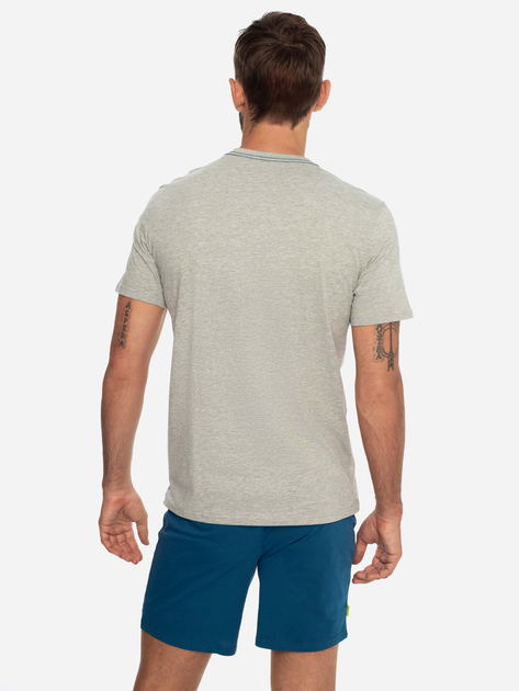 Піжама (футболка + шорти) чоловіча бавовняна Henderson 41281-09X M Сірий/Синій (5903972249277) - зображення 2