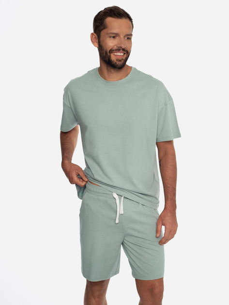 Піжама (футболка + шорти) чоловіча великого розміру бавовняна Henderson 41627-07X 2XL Зелена (5903972244234) - зображення 1