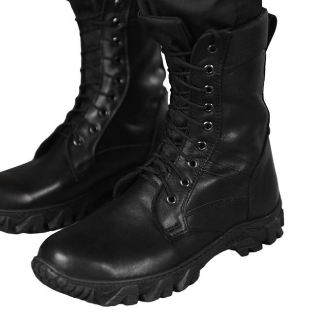 Берці літні тактичні черевики All-terrain чорні шкіряні прошиті 40 - зображення 1