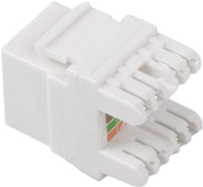 Модуль keystone Lanberg RJ-45 - LSA Cat 6 UTP White (KSU6-1000) - зображення 1
