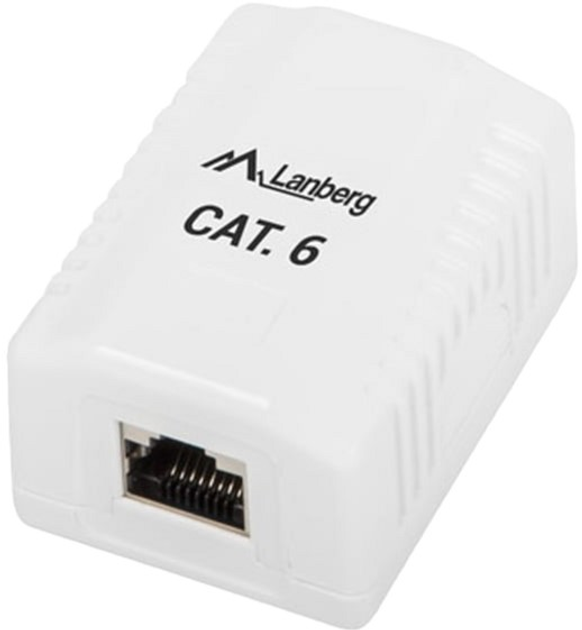 Gniazdo natynkowe Lanberg RJ-45 Cat 6 FTP White (OS6-0001-W) - obraz 1