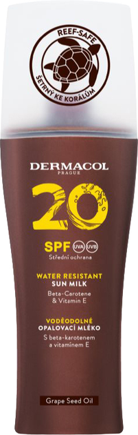 Сонцезахисне молочко Dermacol Sun Water Resistant водостійке SPF 20 200 мл (8595003132428) - зображення 1