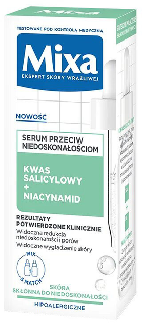 Serum do twarzy Mixa Salicylic Acid + Niacinamide Anti-Imperfection dla cery tłustej 30 ml (3600551136974) - obraz 1