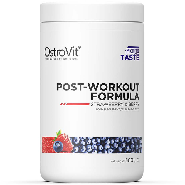 Комплекс після тренування OstroVit True Taste Post-Workout Formula Strawberry&Berry 500 г (5903246225334) - зображення 1