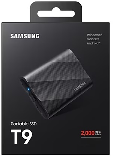 SSD диск Samsung Portable T9 1TB USB 3.2 Type-C Gen 2x2 (MU-PG1T0B/EU) External Black - зображення 8