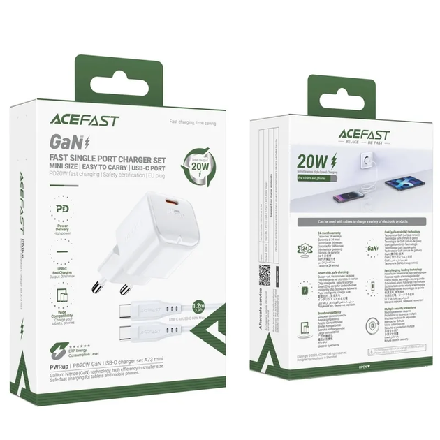 Зарядний пристрій ACEFAST A73 mini GaN White (6974316282655) - зображення 7