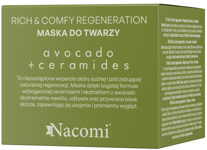 Маска для обличчя Nacomi Авокадо + Кераміди Регенеруюча 40 мл (5901878689944) - зображення 2
