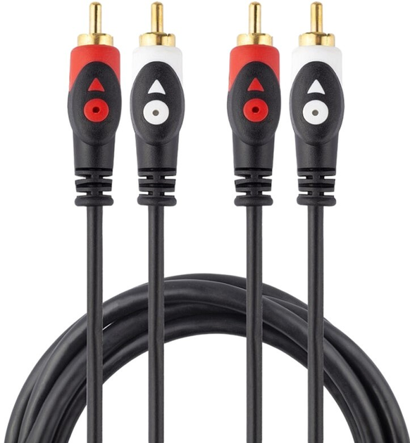 Kabel Libox 2x RCA - 2x RCA M/M 1.5 m Black (KAB-POŁ-0039) - obraz 1