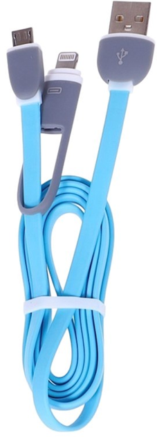 Kabel Libox USB Type A - micro-USB - Lightning M/M 1 m Blue (KAB-KOM-00001) - obraz 2