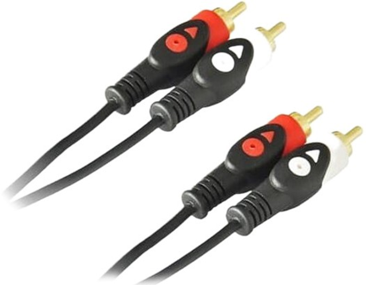 Kabel Libox 2x RCA - 2x RCA M/M 1.5 m Black (KAB-POŁ-0039) - obraz 2