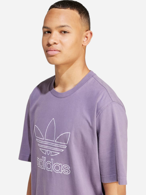 Футболка бавовняна чоловіча adidas Adicolor Trefoil IR7992 M Лілова (4066759596009) - зображення 4