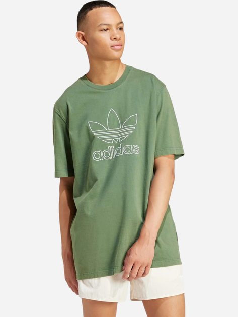 T-shirt męski bawełniany adidas Adicolor Trefoil IR7993 XL Oliwkowy (4066759599789) - obraz 1