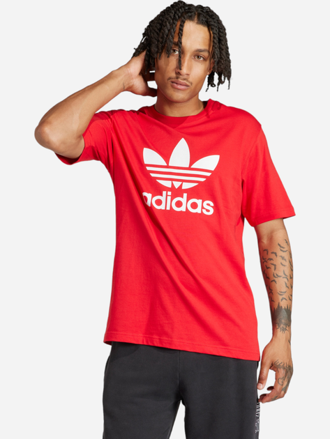 T-shirt męski bawełniany adidas Adicolor Trefoil IR8009 L Czerwony (4066759600041) - obraz 1