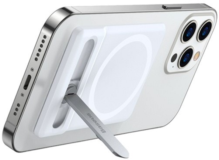 Uchwyt Baseus obrotowy Foldable Magnetic do iPhone MagSafe White (LUXZ010002) - obraz 1