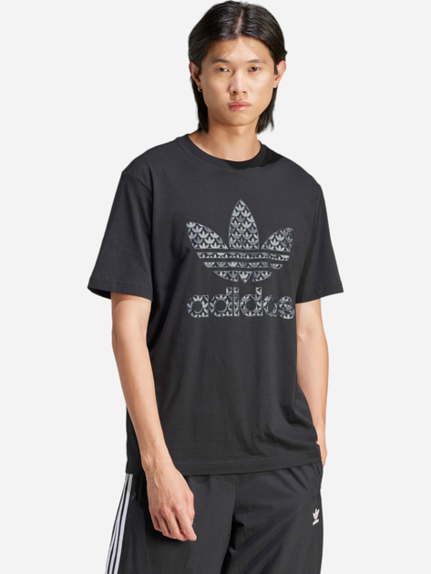 T-shirt męski bawełniany adidas Classic Monogram Graphic Originals IS0176 L Czarny (4066759668164) - obraz 1